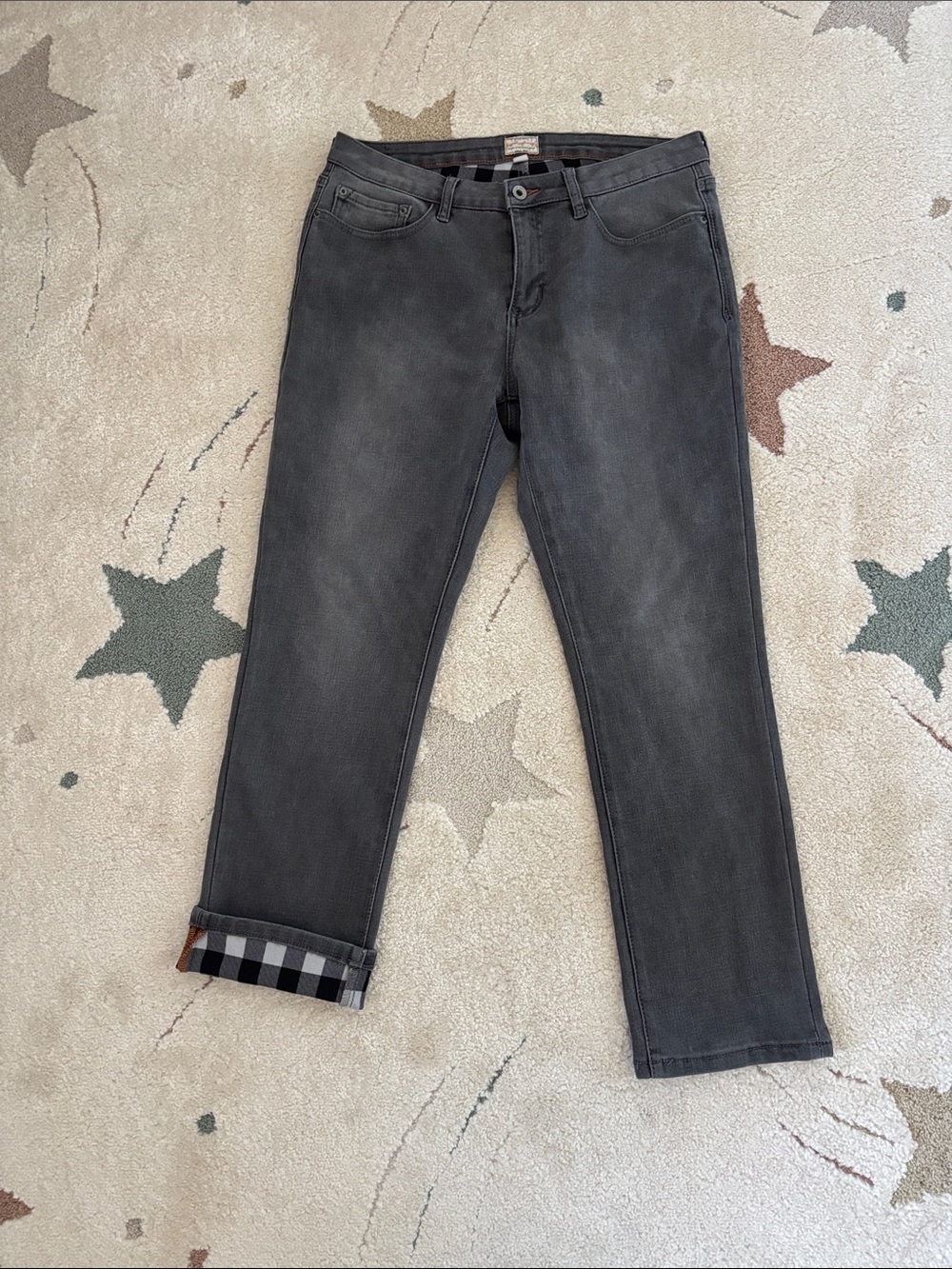 Weatherproof Women's Washed Charcoal Boyfriend Jeans